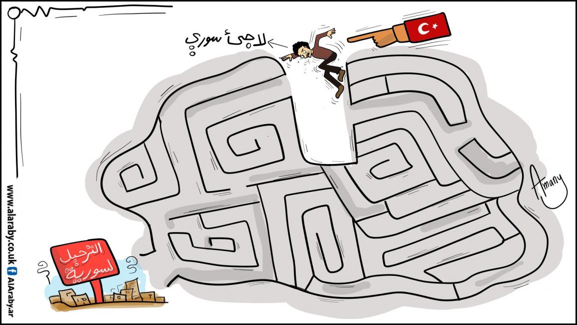 كاريكاتير ترحيل اللاجئين / اماني 