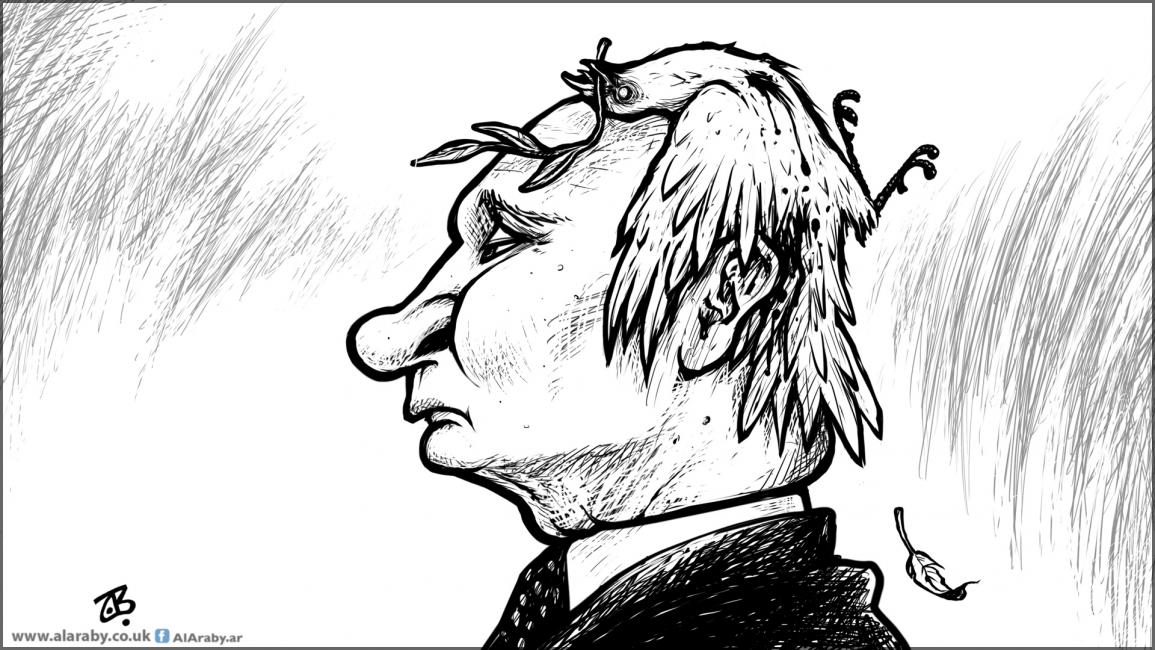 كاريكاتير بوتين والسلام / حجاج