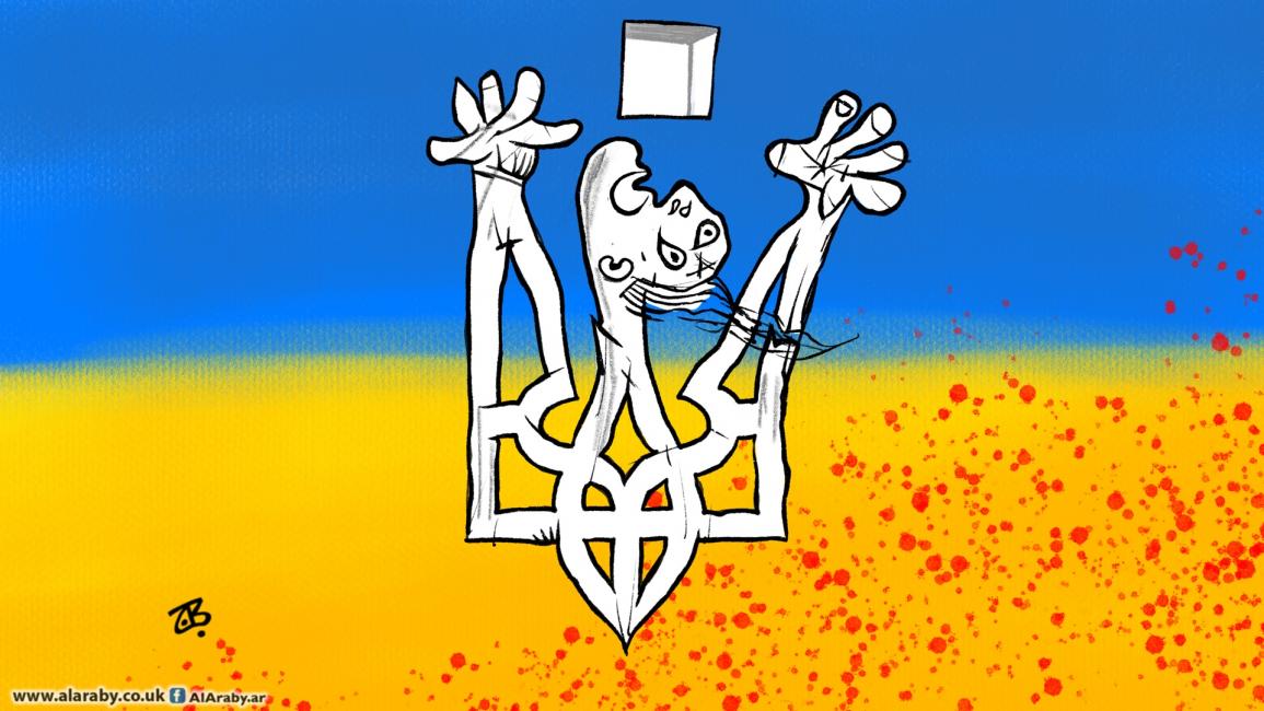 كاريكاتير مجزرة اوكرانيا / حجاج