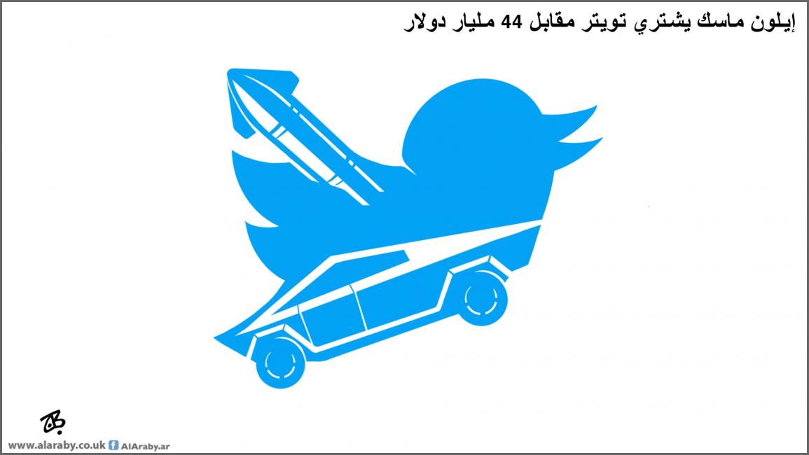 كاريكاتير ماسك تويتر / حجاج