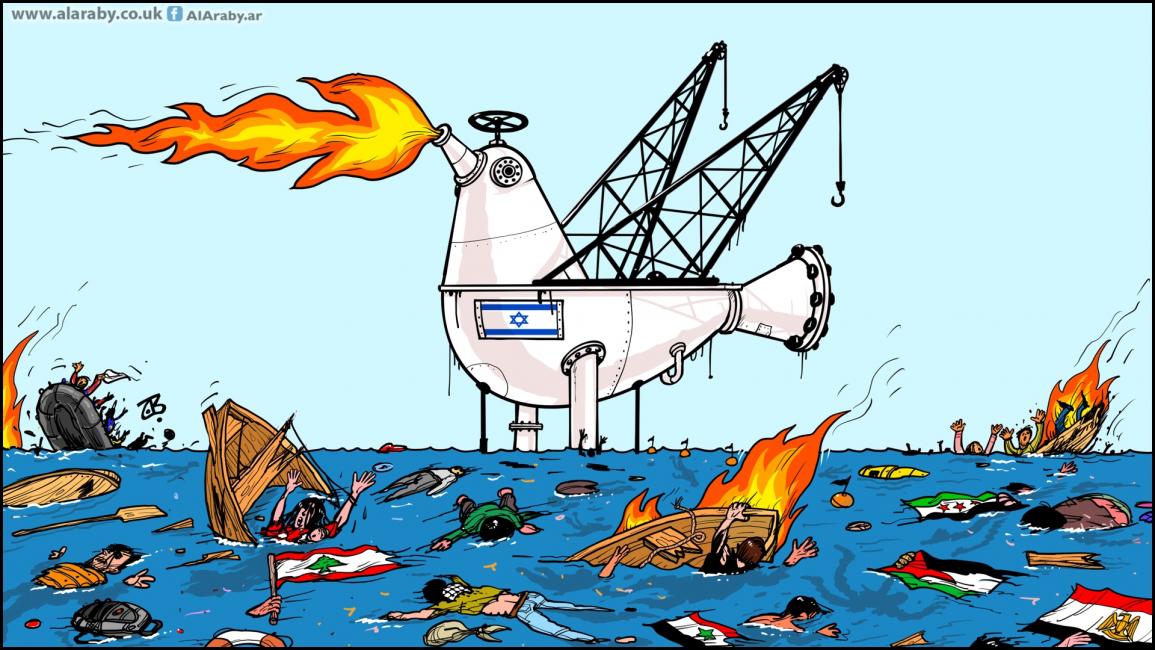 كاريكاتير الغاز الاسرائيلي وقوارب الموت - حجاج
