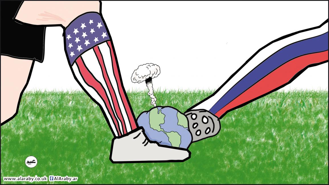 كاريكاتير صراع روسي اميركي / عبيد