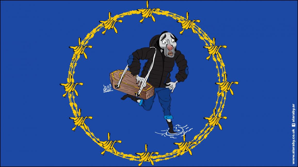 كاريكاتير الهجرة الى اوروبا / نجم 