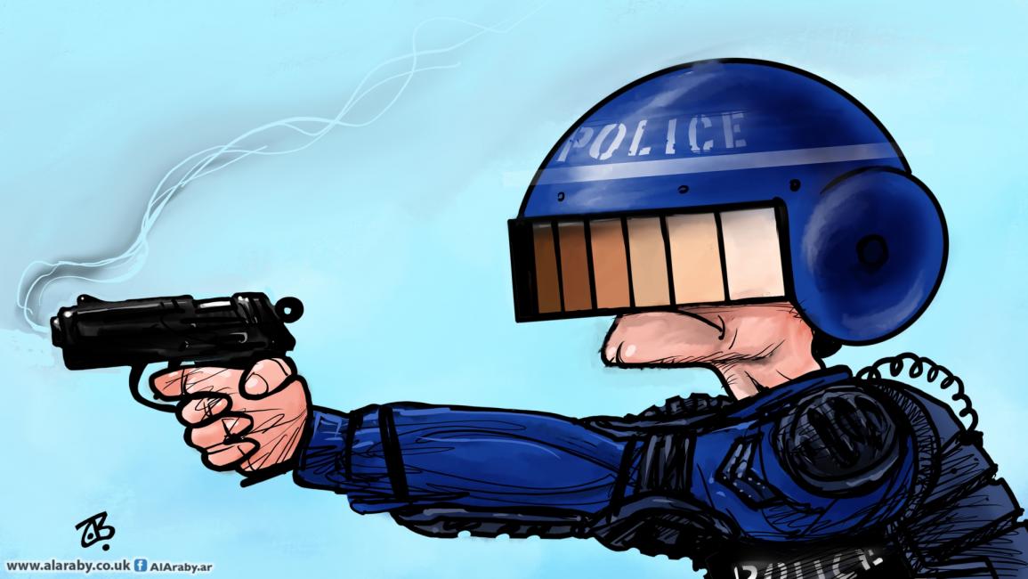 كاريكاتير الشرطة والعنصرية فرنسا / حجاج
