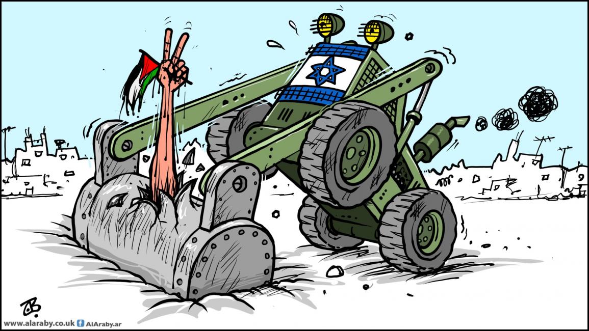 كاريكاتير جرافة الاحتلال الاسرائيلي / حجاج