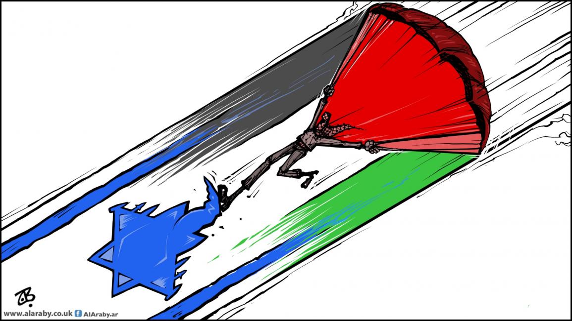 كاريكاتير باراشوت المقاومة الفلسطينية / حجاج