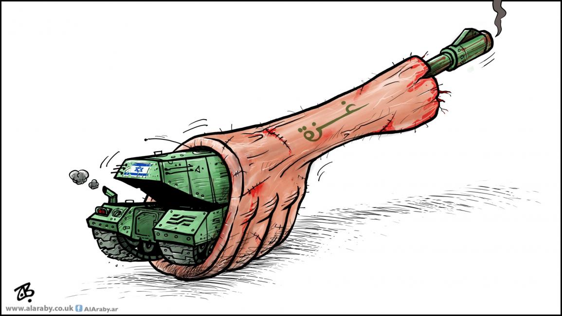 كاريكاتير العملية البرية غزة / حجاج