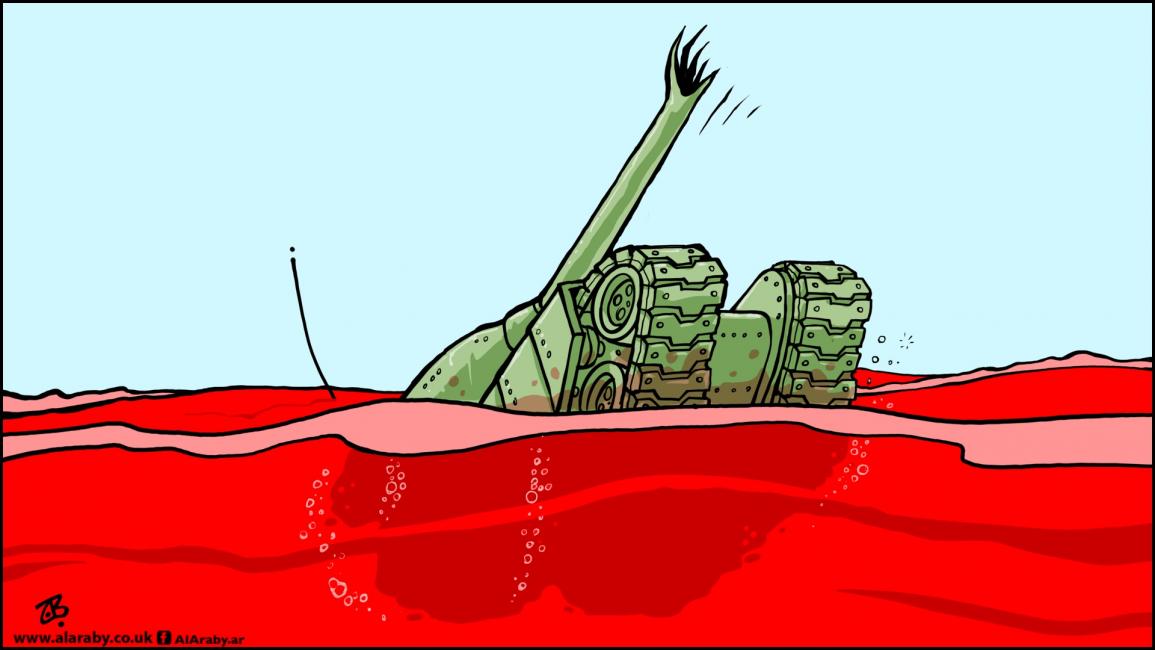 كاريكاتير دبابة الاحتلال / حجاج