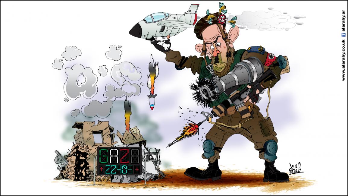 كاريكاتير عداد المجازر في غزة / نجم 