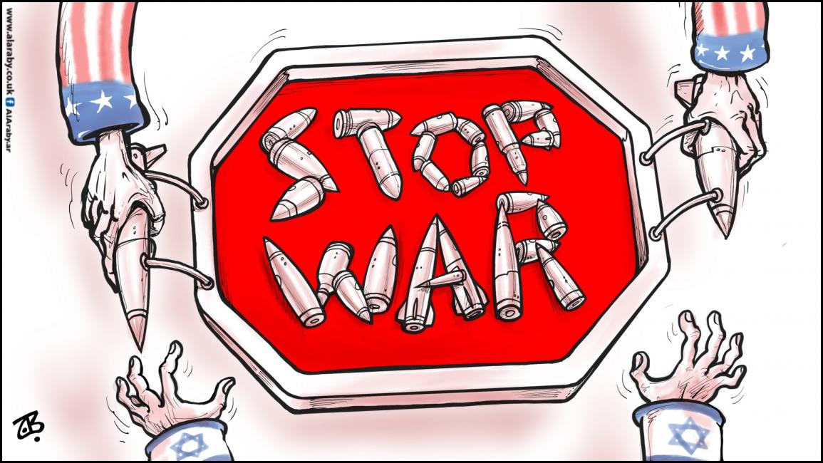 كاريكاتير اميركا في حرب غزة / حجاج