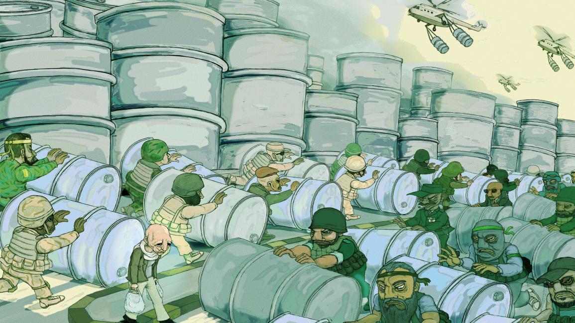 كاريكاتير محمد ابو عفيفة البراميل المتفجرة