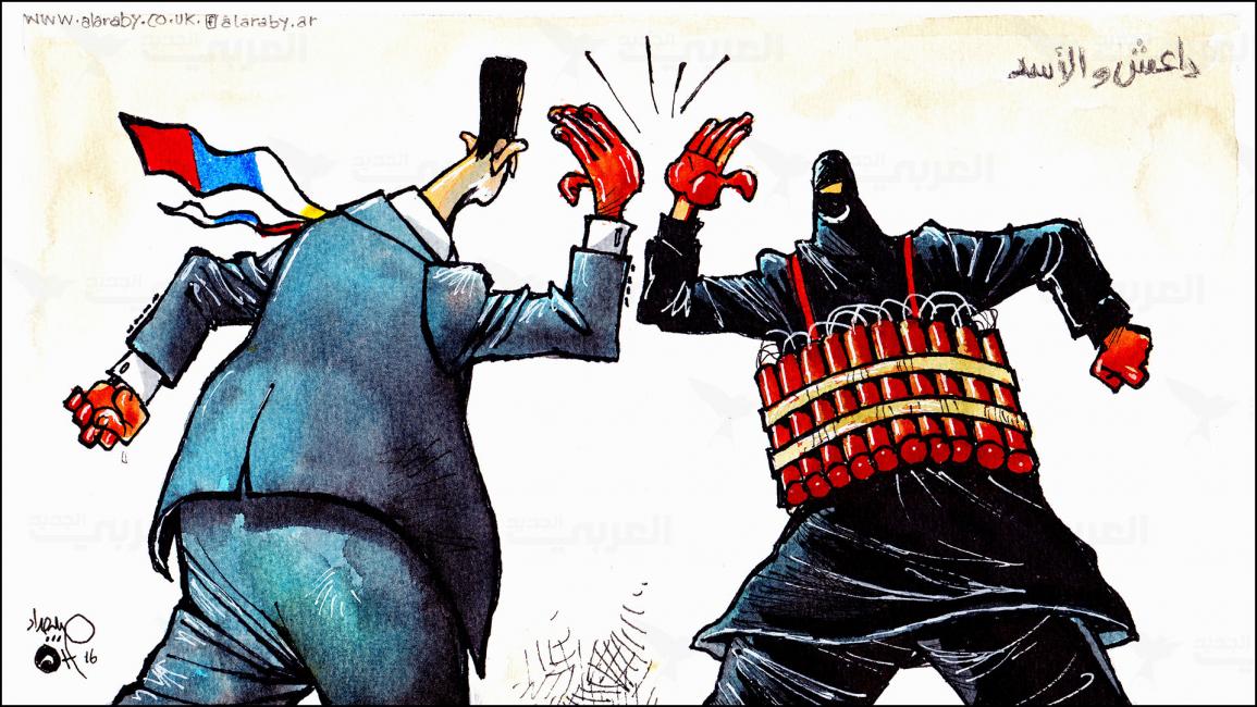 كاريكاتير داعش والاسد / حبيب