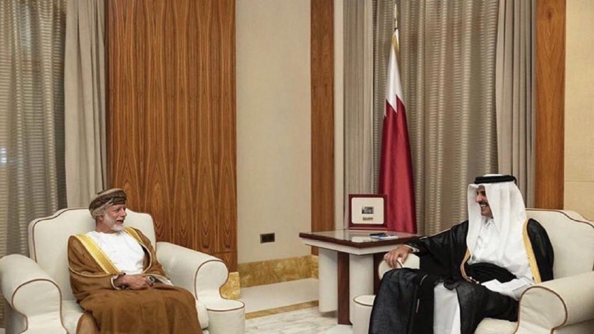 أمير قطر ووزير خارجية عمان (تويتر)