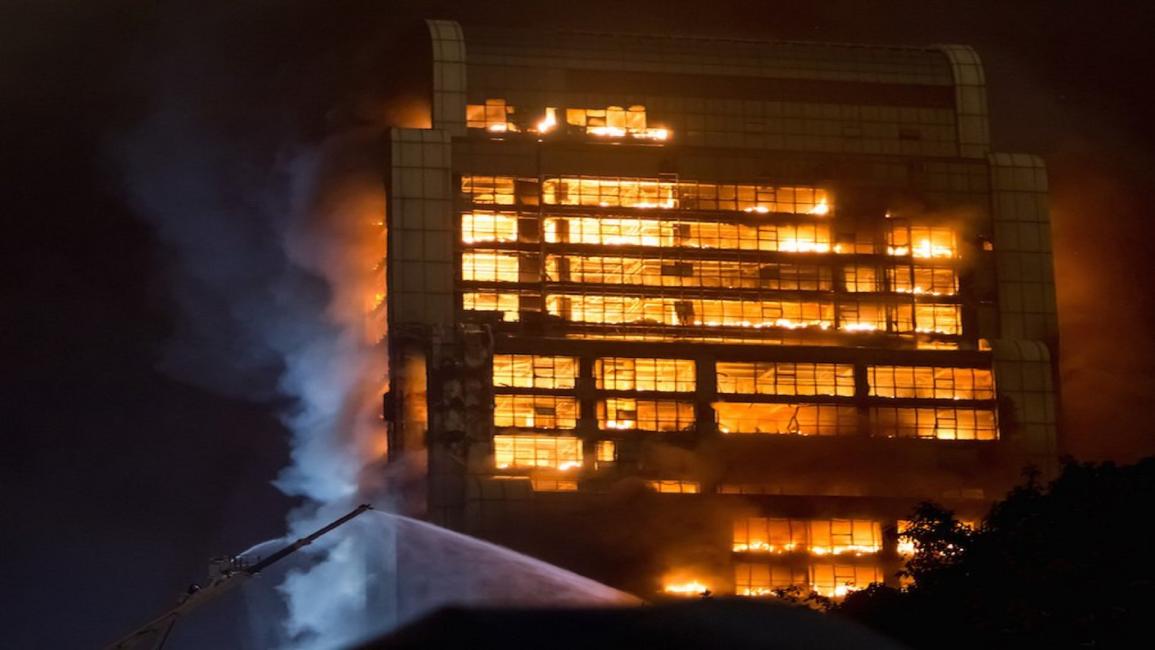 حريق فندق سياحي شرق الصين(تويتر)