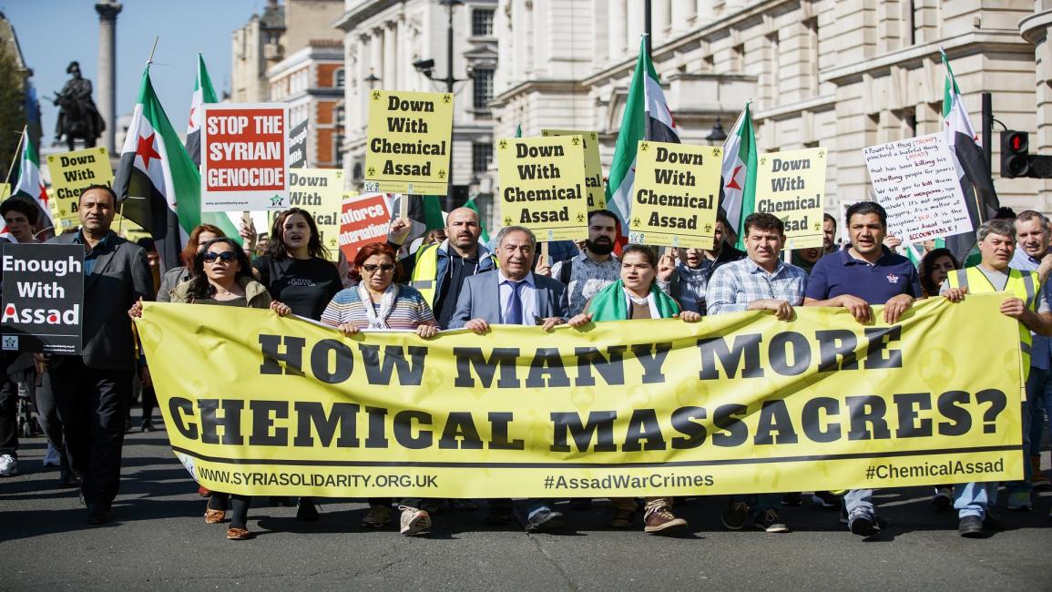 تظاهرة ضد الأسلحة الكيميائية/مجتمع/29-4-2018 (تولغا آكمن/ الأناضول)