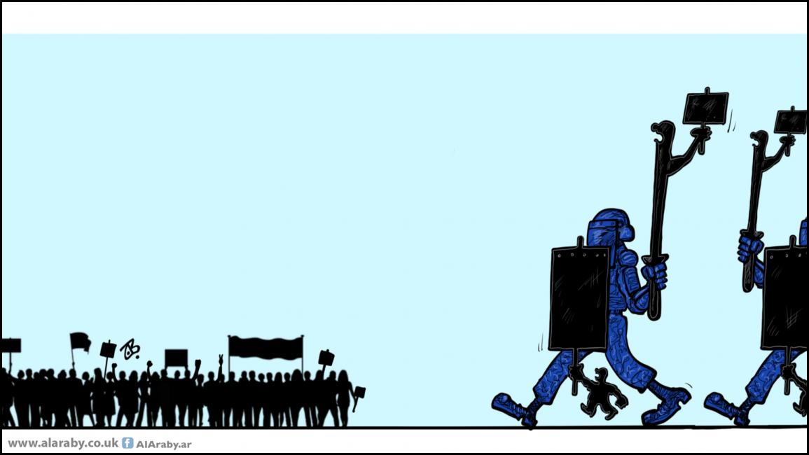 كاريكاتير قمع الشارع / حجاج