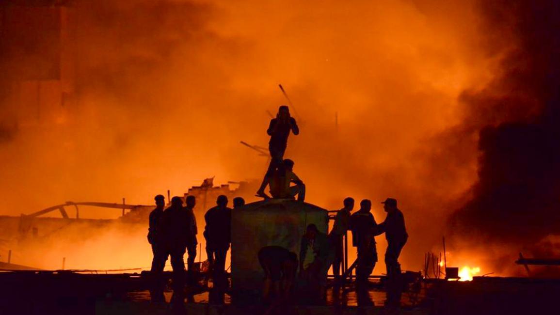 حريق هائل في مصنع للعطور بمنطقة العمرانية بالجيزة المصرية