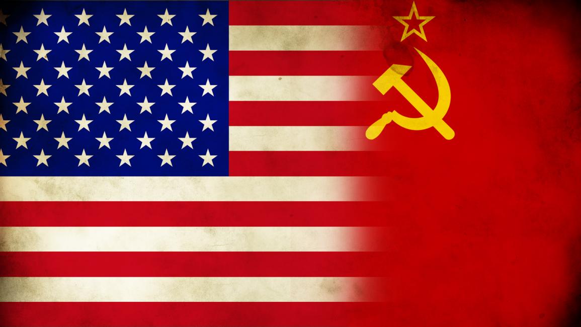 soviet russian usa flags