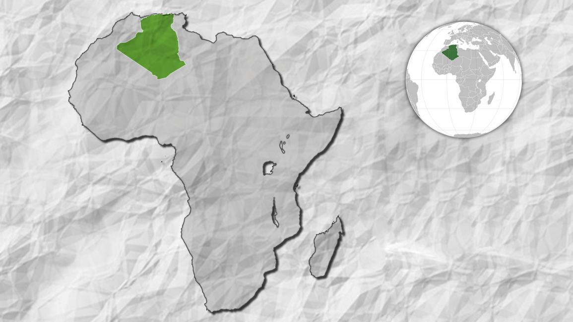 خريطة إفريقيا مع تحديد الجزائر