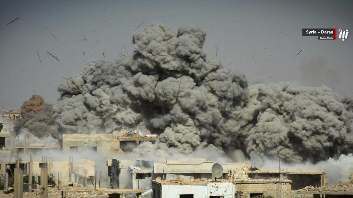 القصف يدمر منازل درعا السورية (فيسبوك)