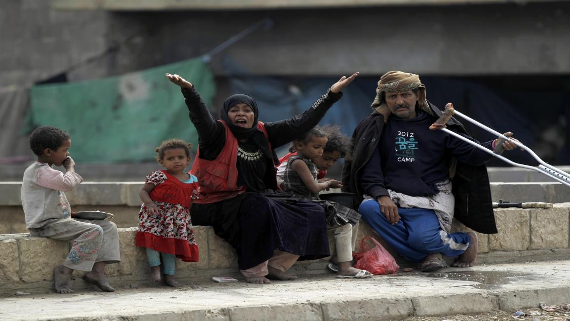 عائلة مهجرة في اليمن- فرانس برس