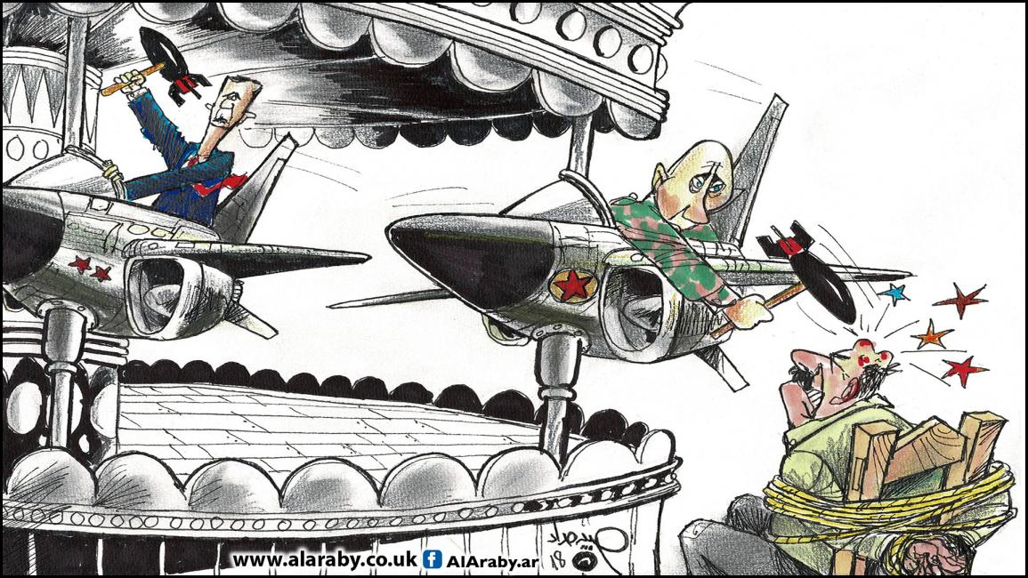 كاريكاتير دوامة القصف / حبيب
