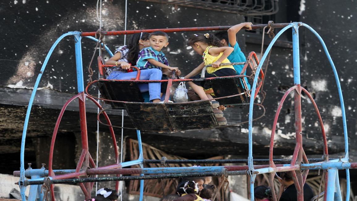 أطفال وعيد في غزة (الأناضول)
