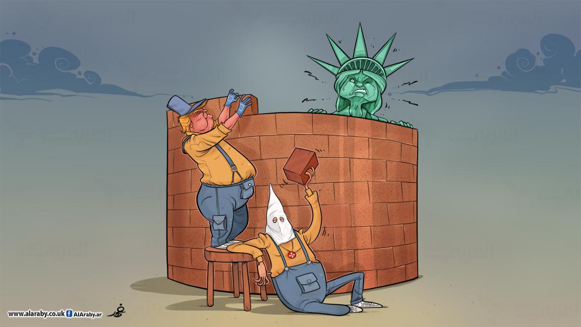 كاريكاتير عنصرية ترامب / فهد
