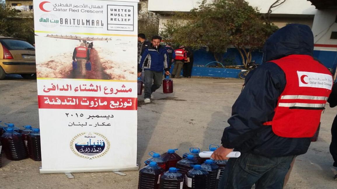 مساعدات الهلال الأحمر القطري للسوريين في لبنان (العربي الجديد)