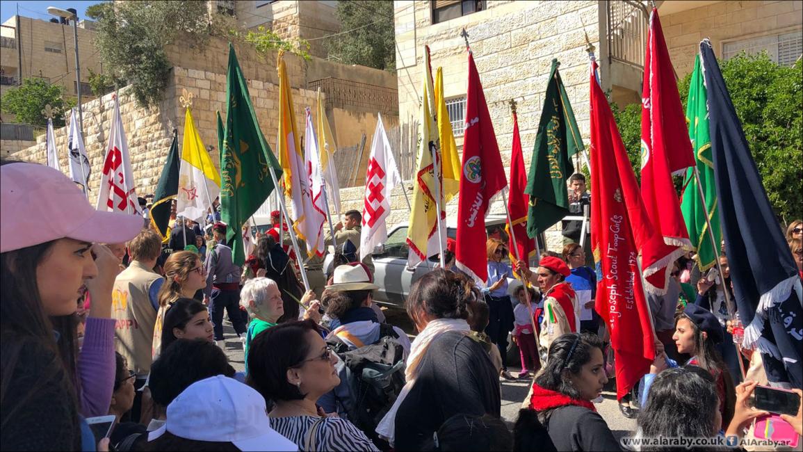 مسيرات كشفية في أحد الشعانين في القدس