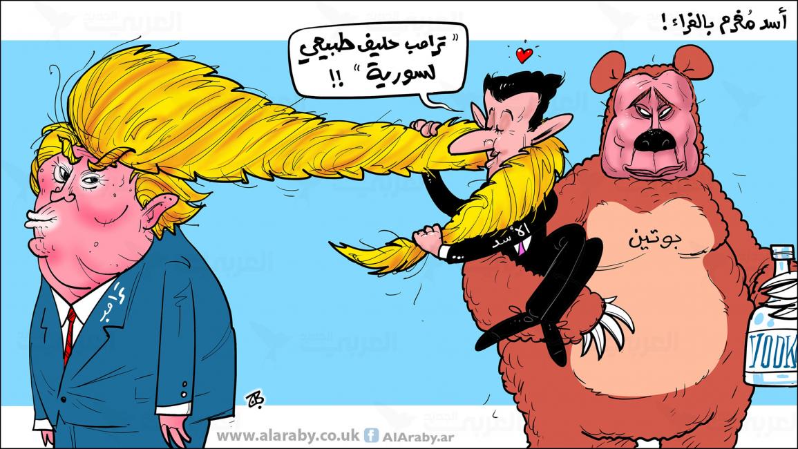 كاريكاتير الاسد وترامب / حجاج