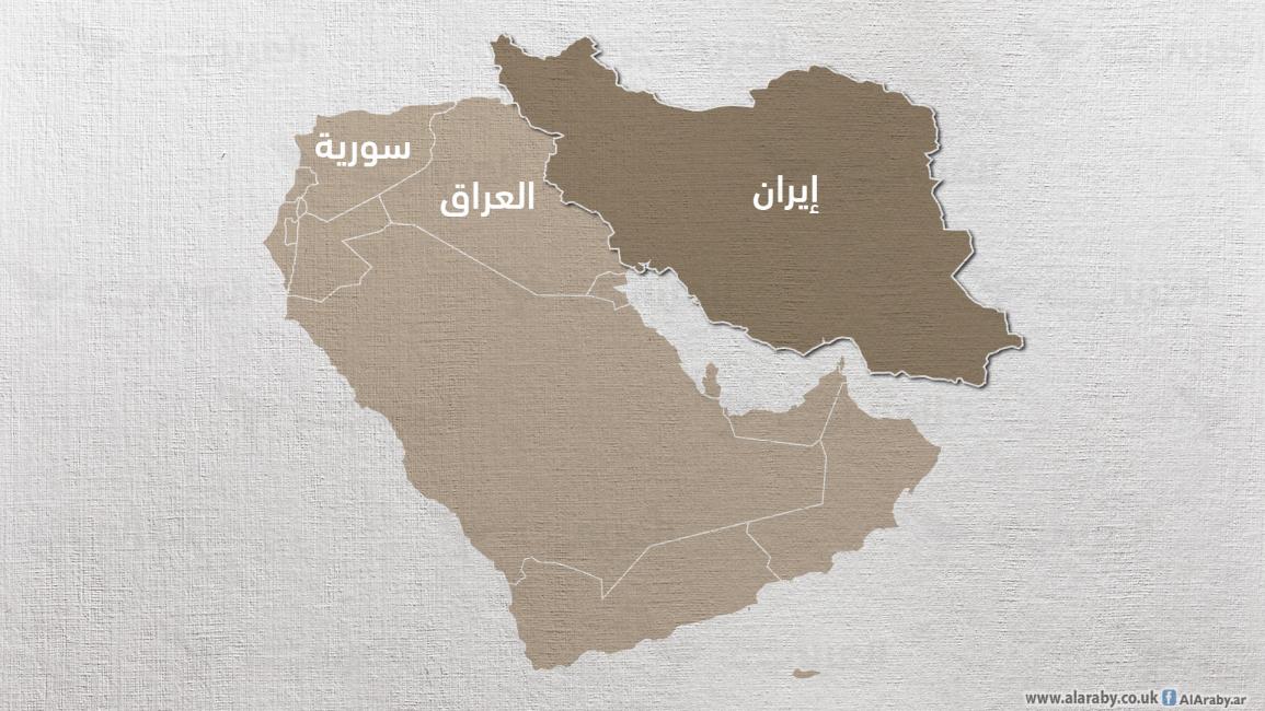 خريطة الخليج مع إيران والعراق وسورية