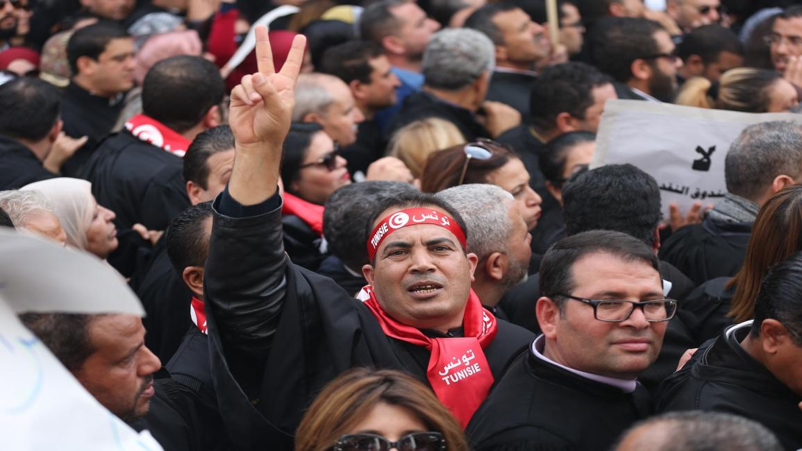 تظاهرة للمحامين في تونس/ مجتمع (ياسين غيدي/ الأناضول)