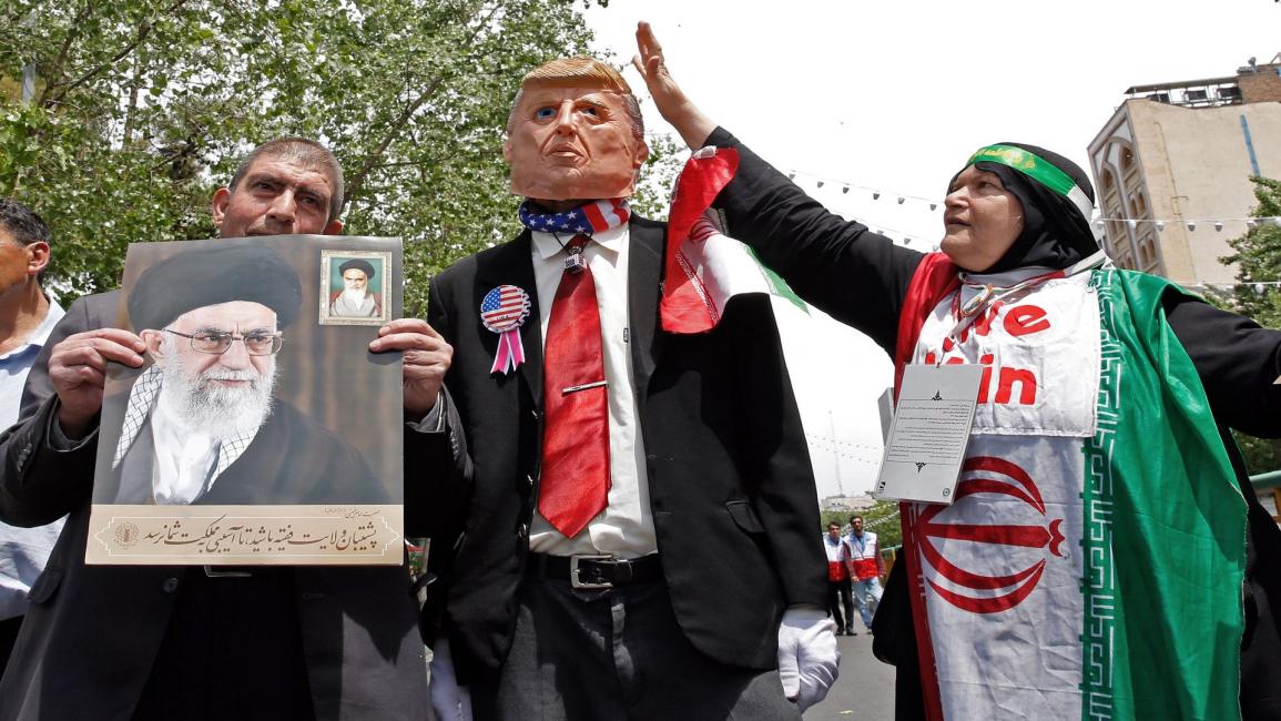 إيران/مجسم دونالد ترامب/تظاهرات ضد أميركا/فرانس برس