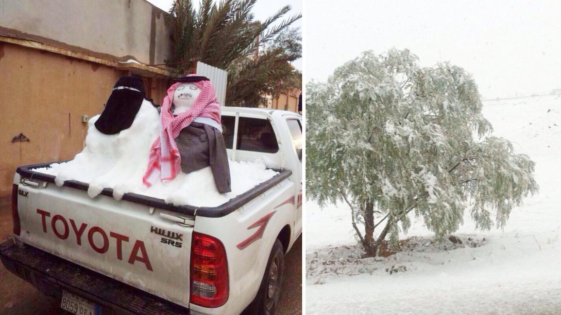 الثلوج تغطي شمال السعودية.. وحالة طوارئ في تبوك