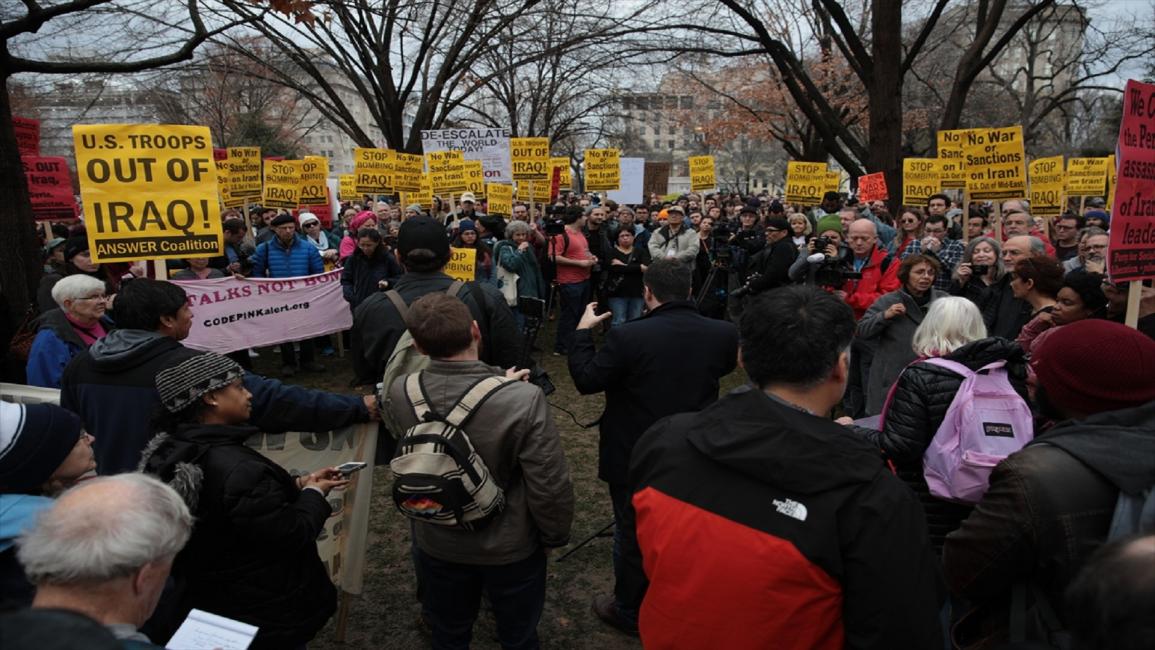 تظاهرة في واشنطن ضد الحرب مع إيران(الأناضول)