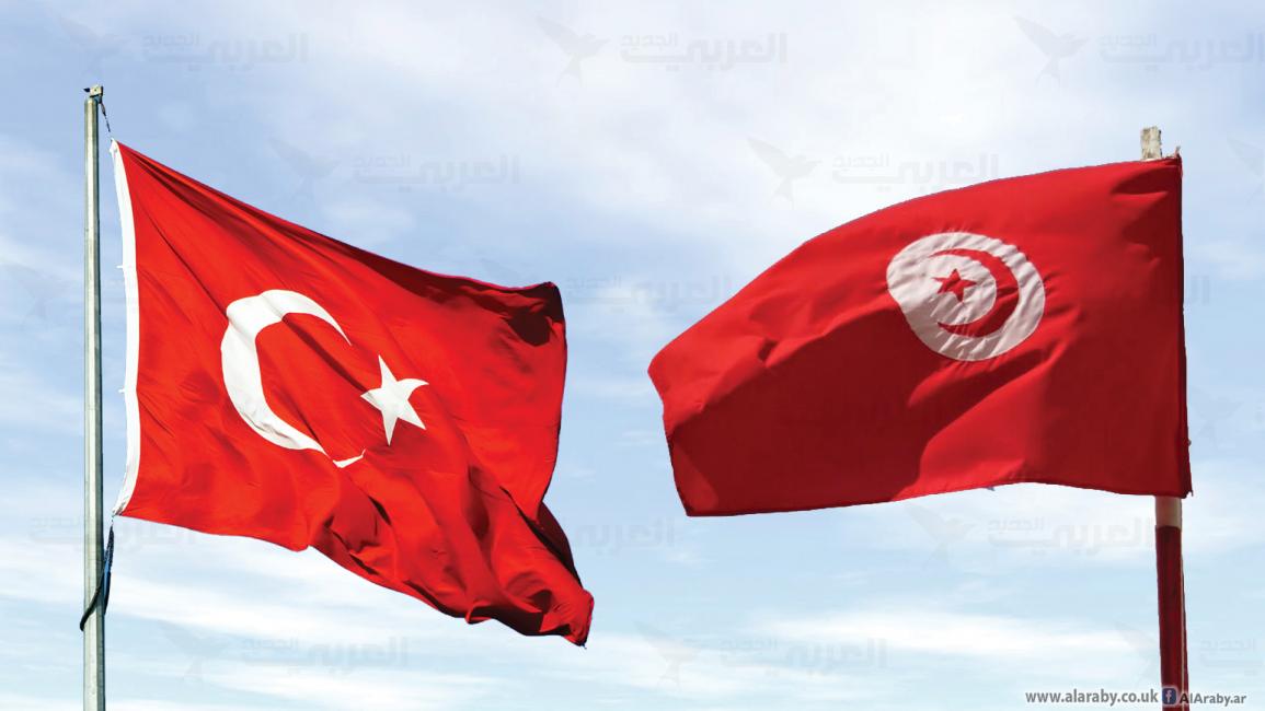 علم تونس وعلم تركيا 