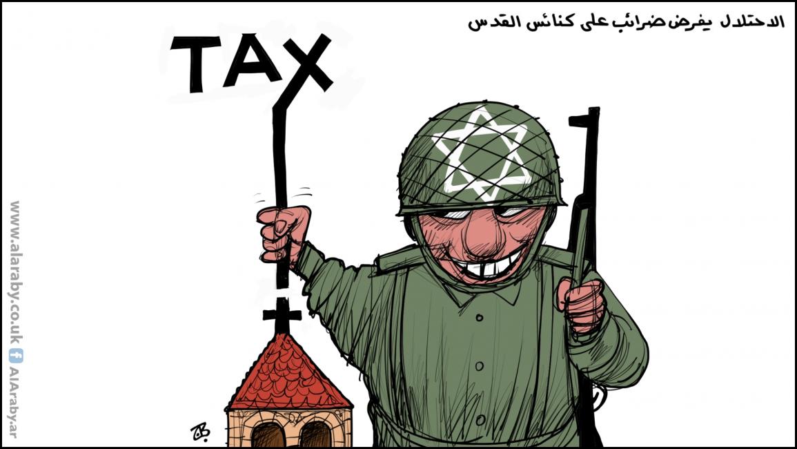 كاريكاتير الاحتلال والكنائس / حجاج
