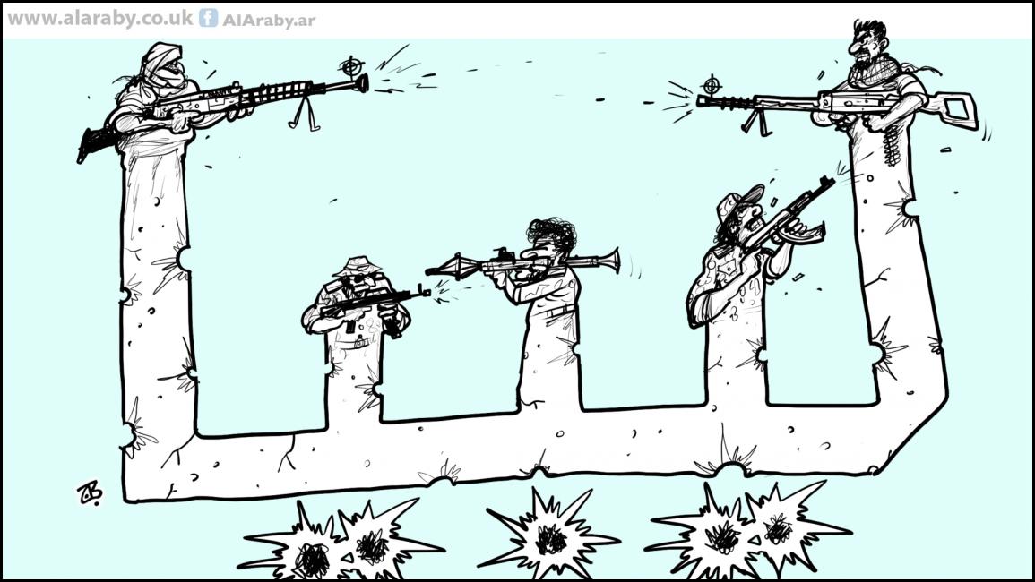 كاريكاتير الاقتتال الليبي / حجاج