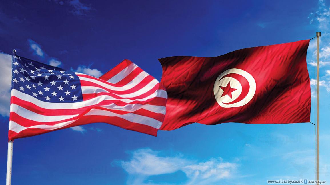 علم تونس وعلم أميركا 