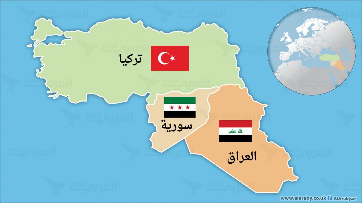 خرائط كل من سورية والعراق وتركيا