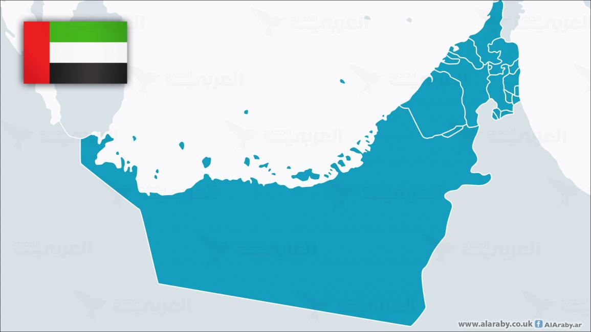 خريطة الإمارات وعلمها