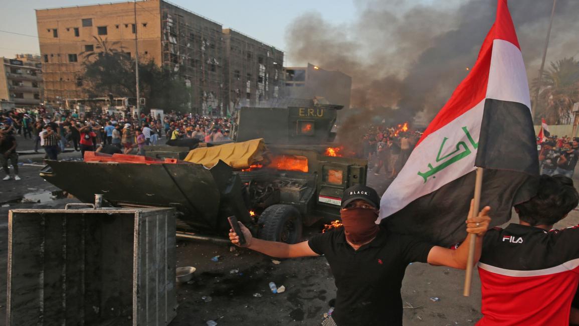 سياسة/احتجاجات العراق/(أحمد الربيع/فرانس برس)