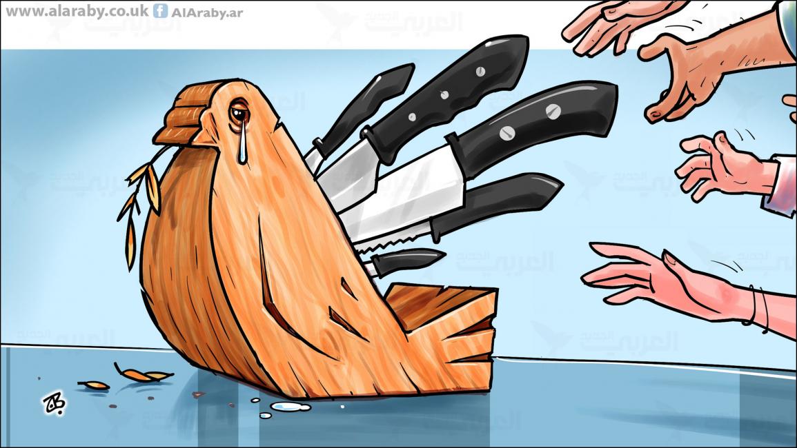 كاريكاتير السلام المطعون / حجاج