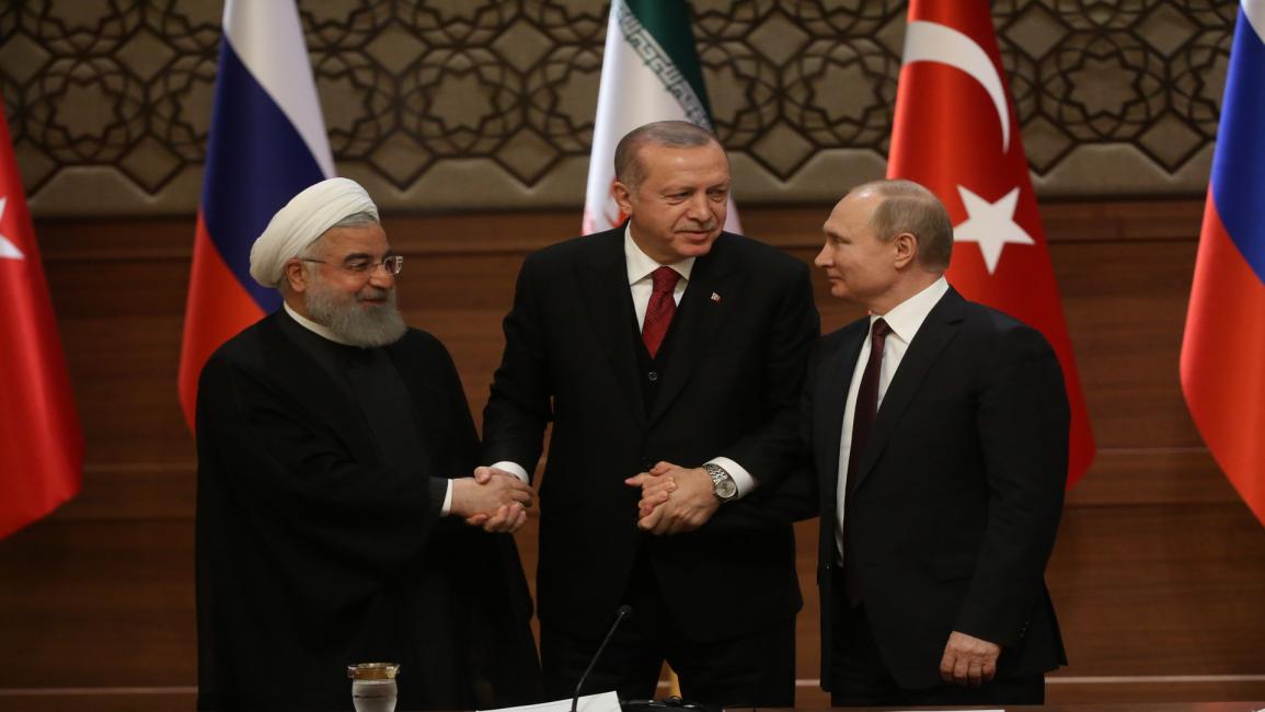 سياسة/بوتين وأردوغان وروحاني/(ميخاييل سفيتلوف/Getty)