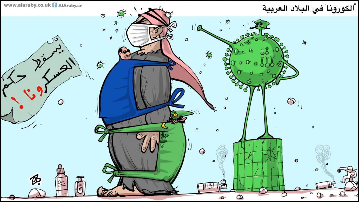كاريكاتير كورونا والعرب - حجاج
