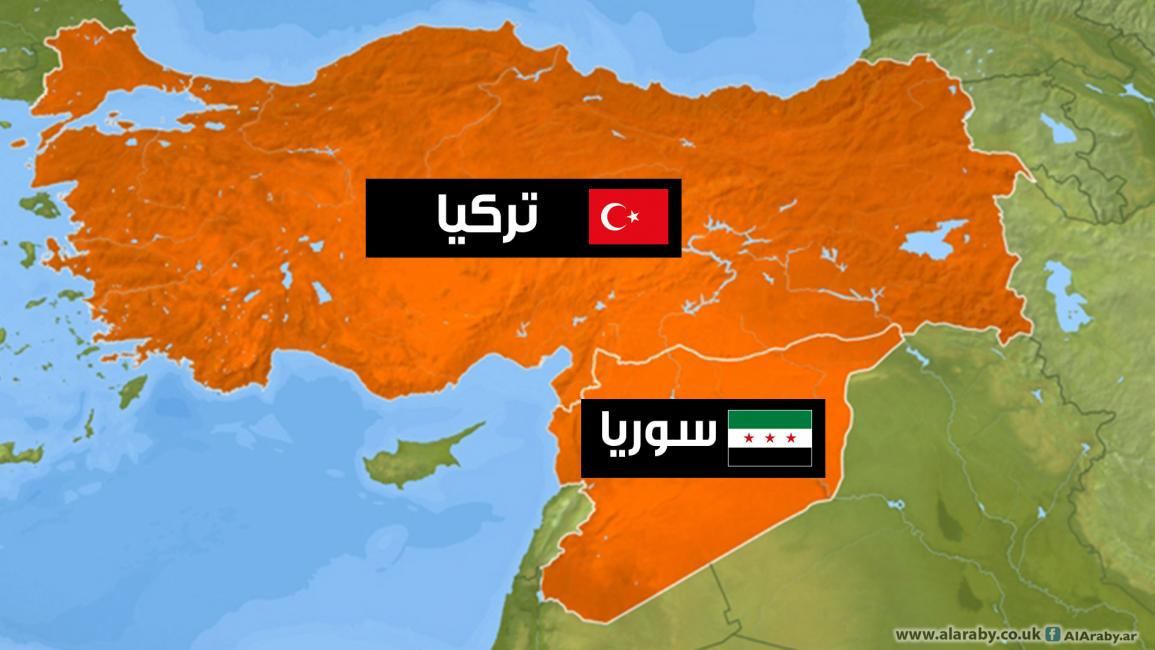 خريطة سورية و تركيا