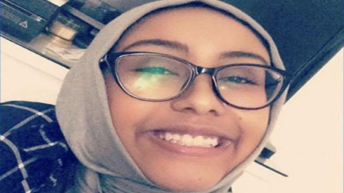 الفتاة المسلمة نبرة حسنين ضحية جريمة كراهية في فرجينيا(تويتر)