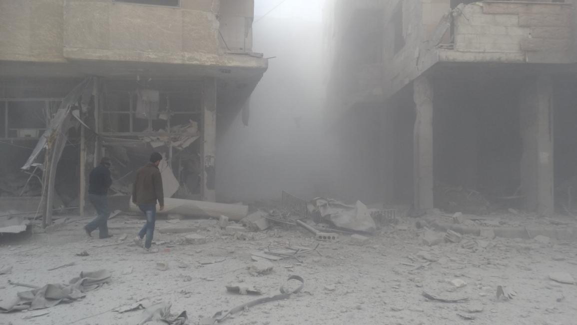 الدمار في بلدة عين ترما السورية(فيسبوك)
