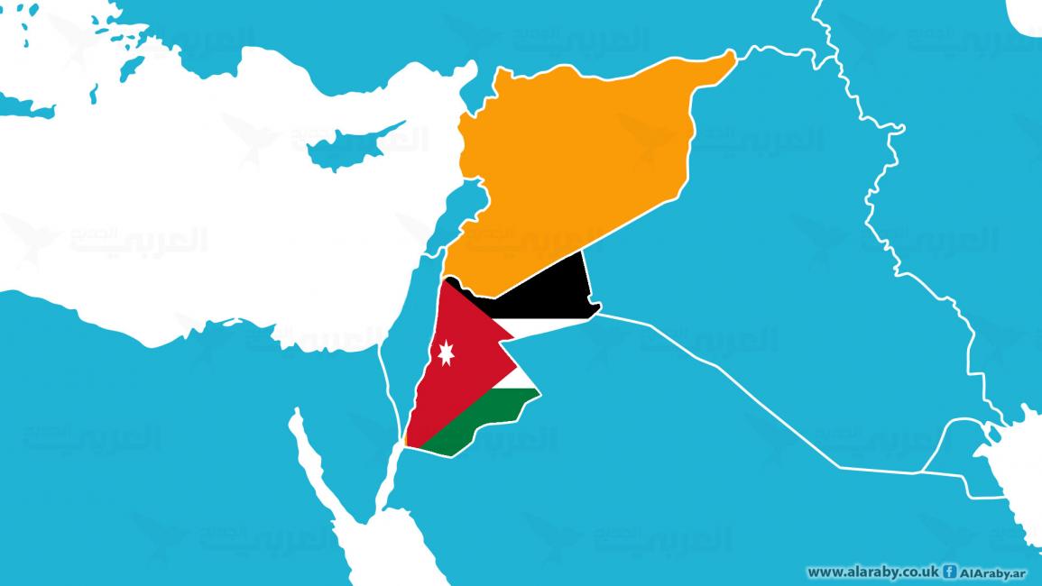 خريطتي سوريا والأردن